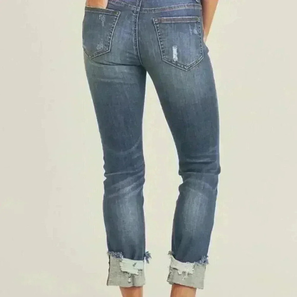 Won’t Stop Cropped Cuffed Denim Jeans - Picture 2 of 5